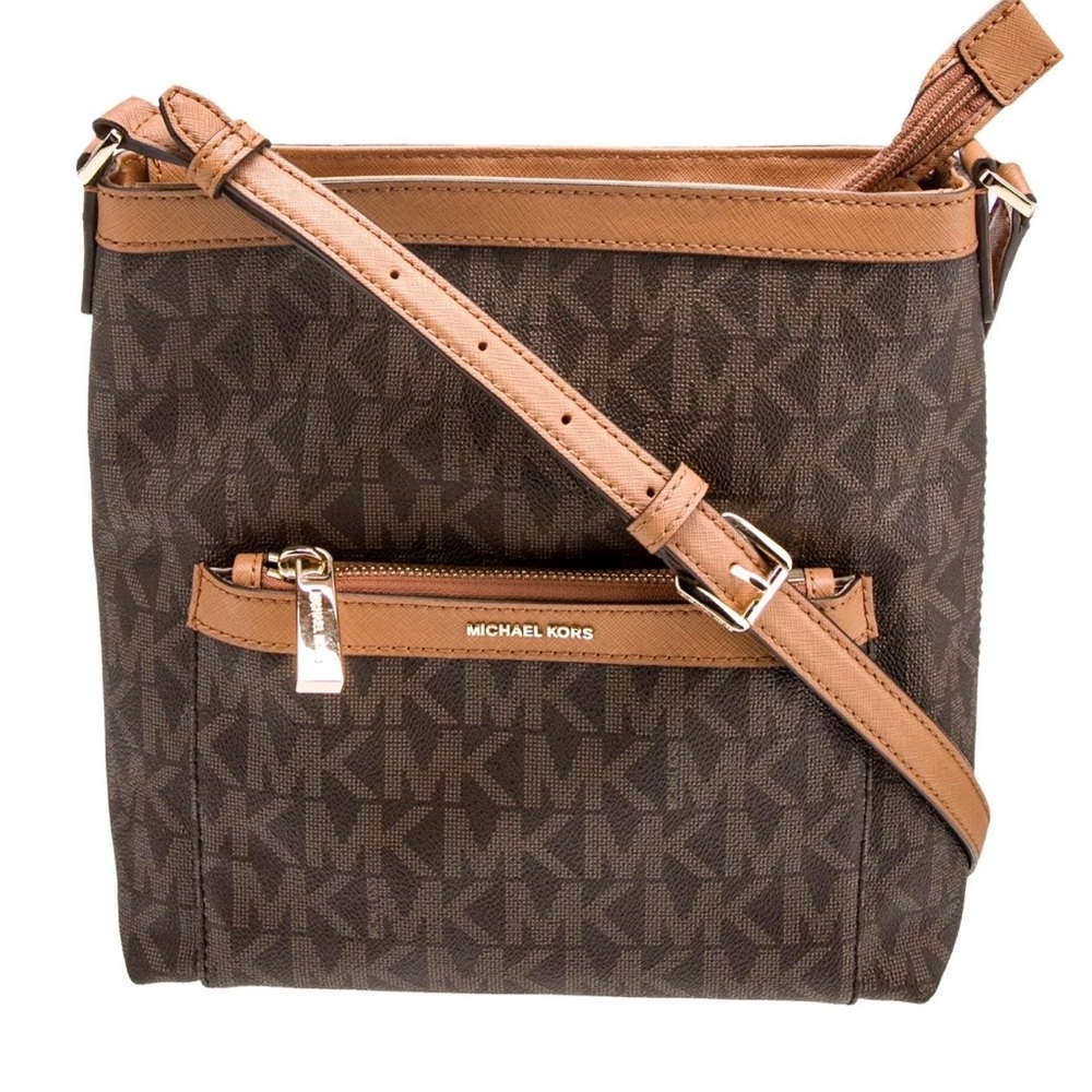 Michael Kors Brown and Tan Crossbody Bag